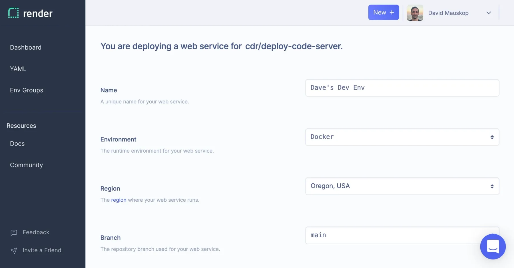 Deploying code-server to Render