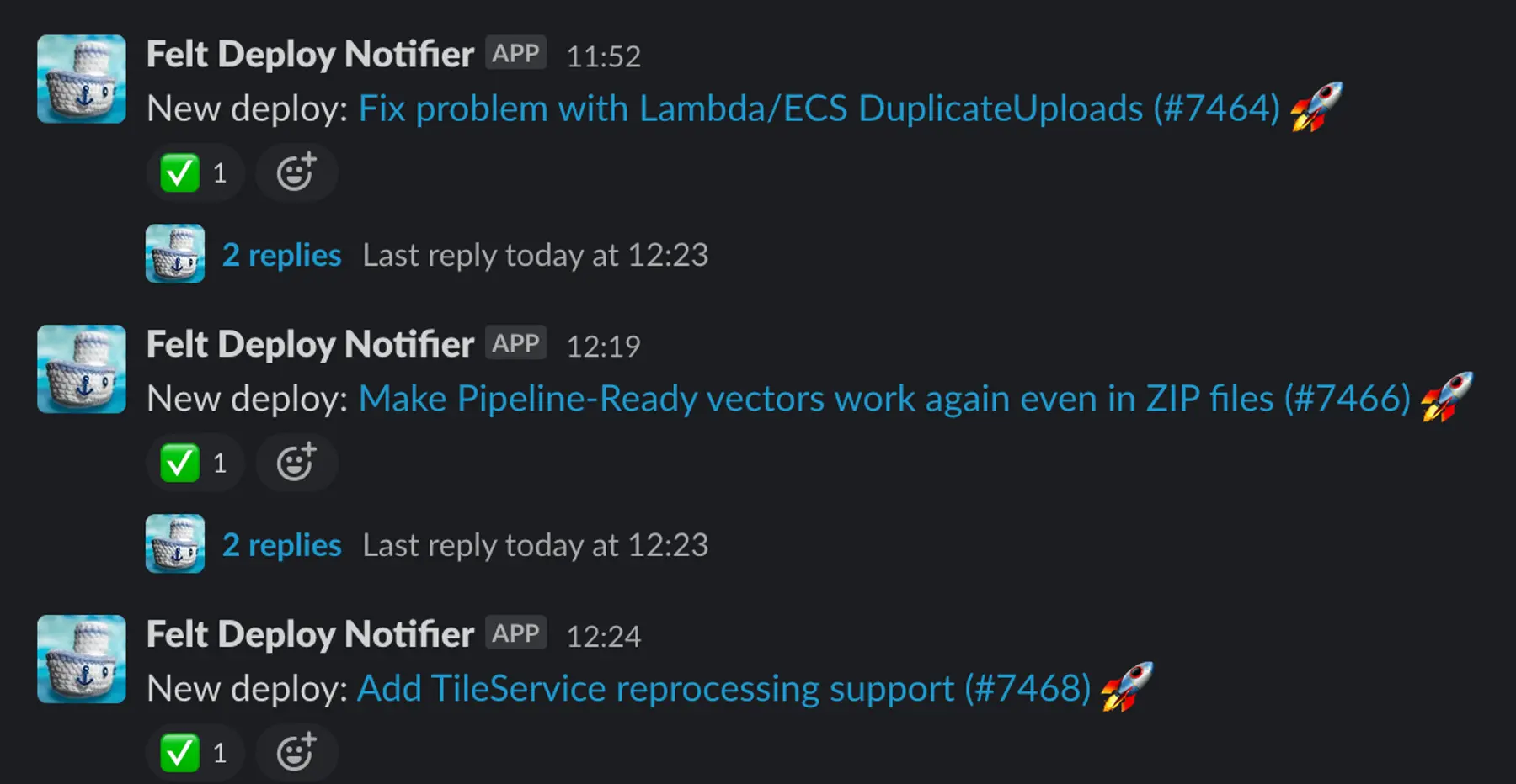 Slack notification system for new deploys