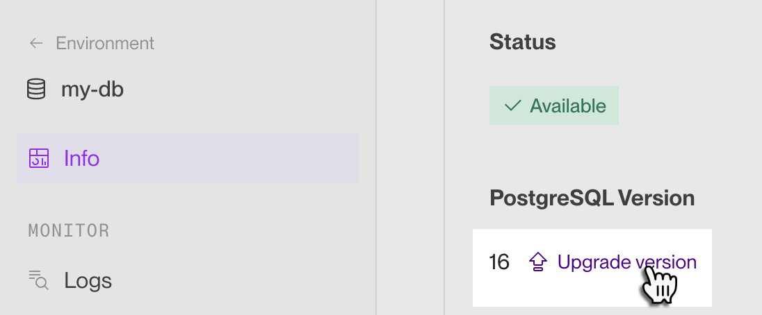 Upgrading a Render Postgres database in the Render Dashboard