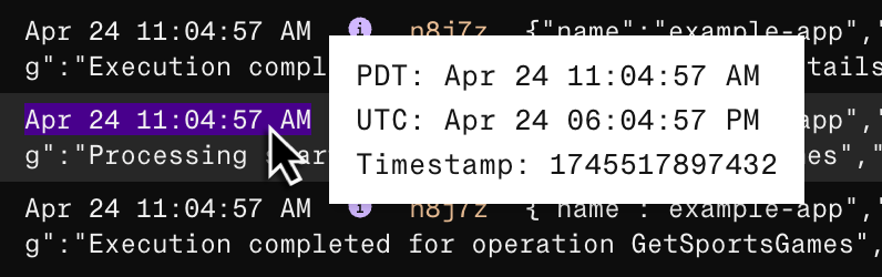 Multiple timestamp formats in the log explorer