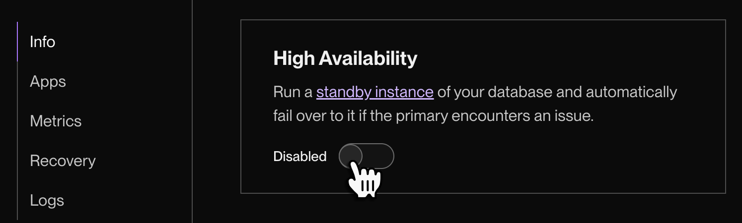 Enabling HA Postgres