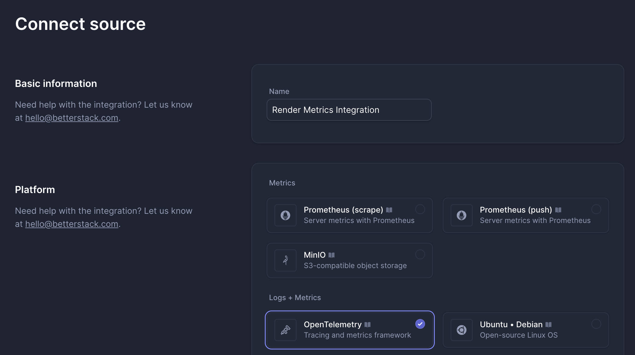 Creating a Better Stack source
