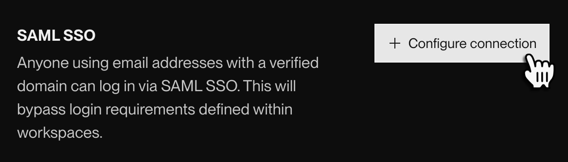 Configuring an SSO connection in the Render Dashboard