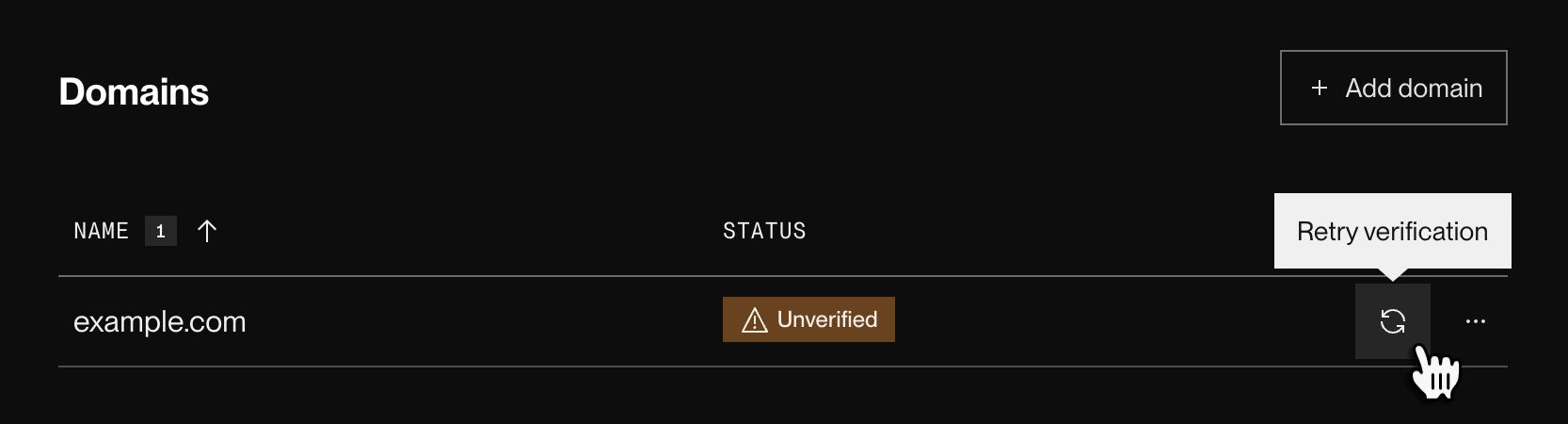 Verifying an SSO domain in the Render Dashboard